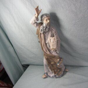 moses statue 15" Casades Spain porcelain 10 commandment tablets (W1744)